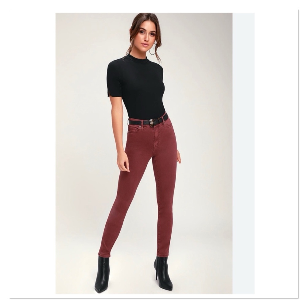 HENRI & BELLE  Burgundy Skinny Jeans